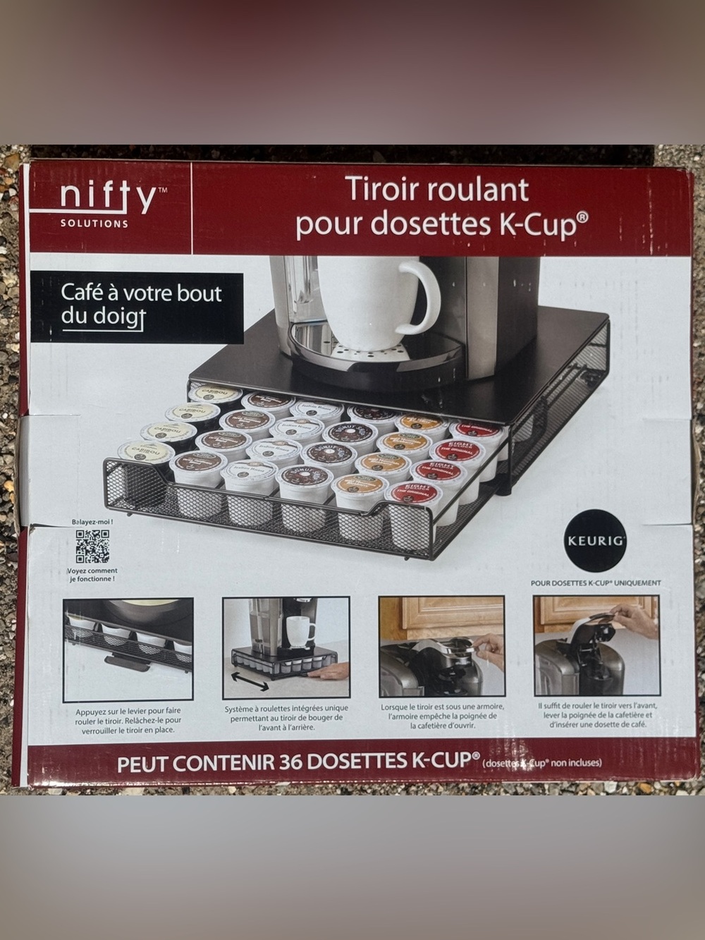 Keurig Black Mesh K‑Cup Slide-Out Drawer Organizer